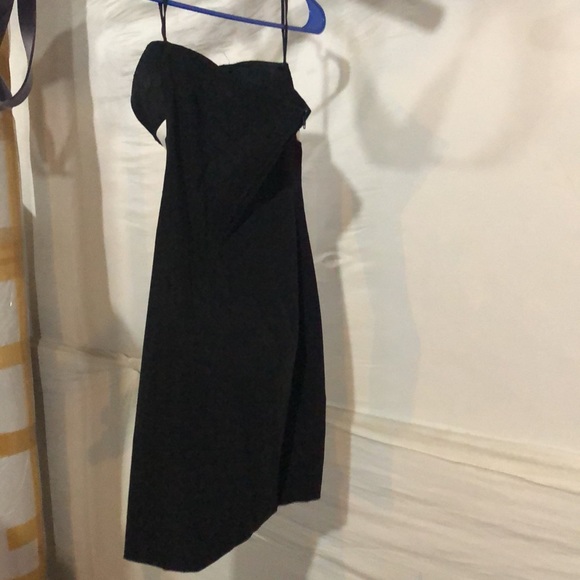 Black and White Tight Strapless Cocktail Dress - Picture 4 of 10